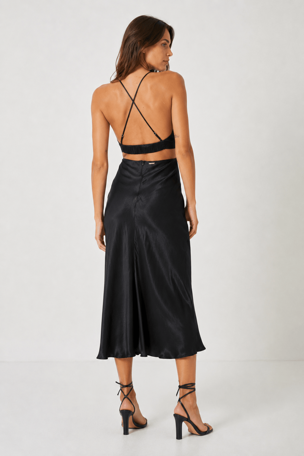 L'Cecci - Vestido Midi Viscose Preto