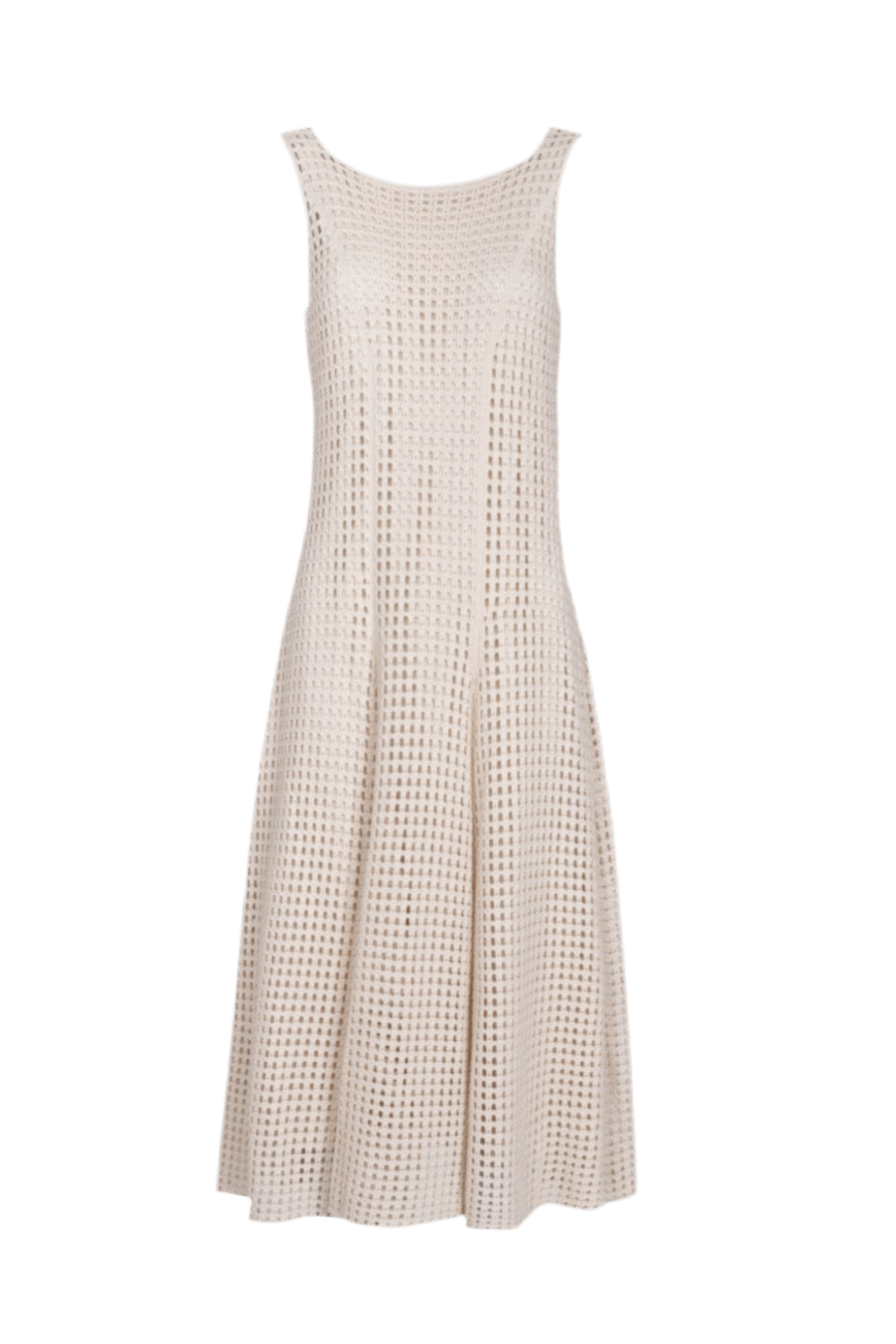 Viviane Furrier - Vestido Midi Sem Manga Tricot Bege