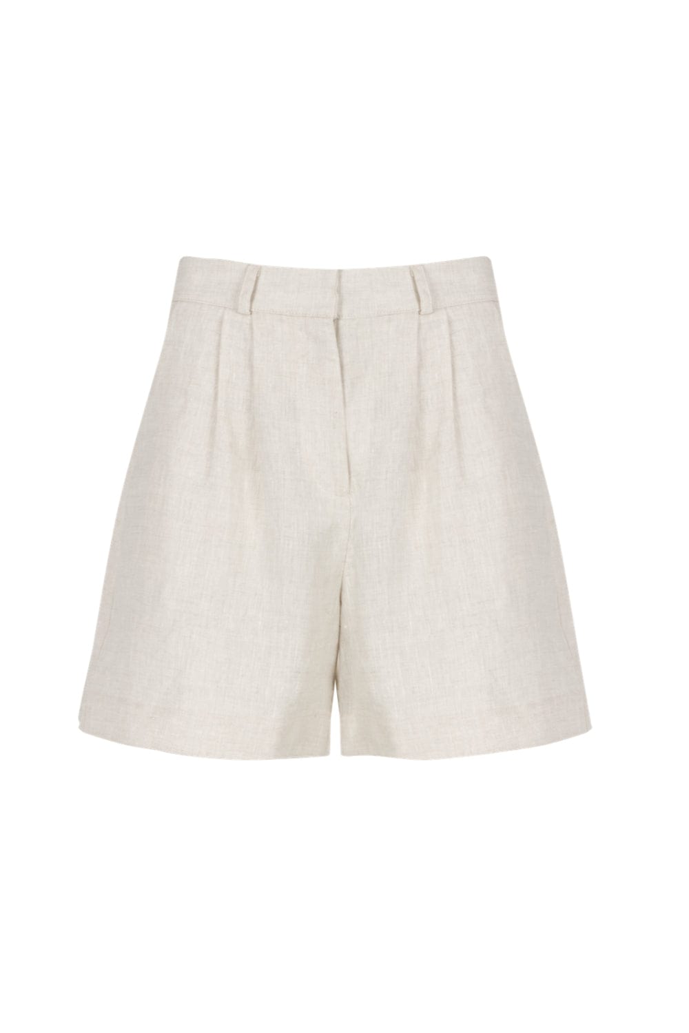 Viviane Furrier - Bermuda com Pregas em Linho Natural