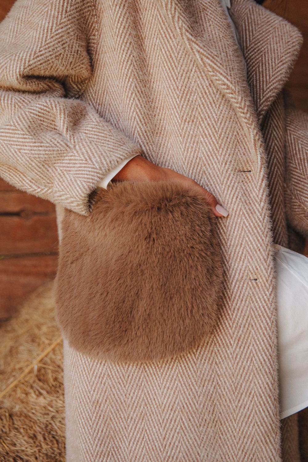 Alex Max  - Sobretudo 7/8 dupla face Bege