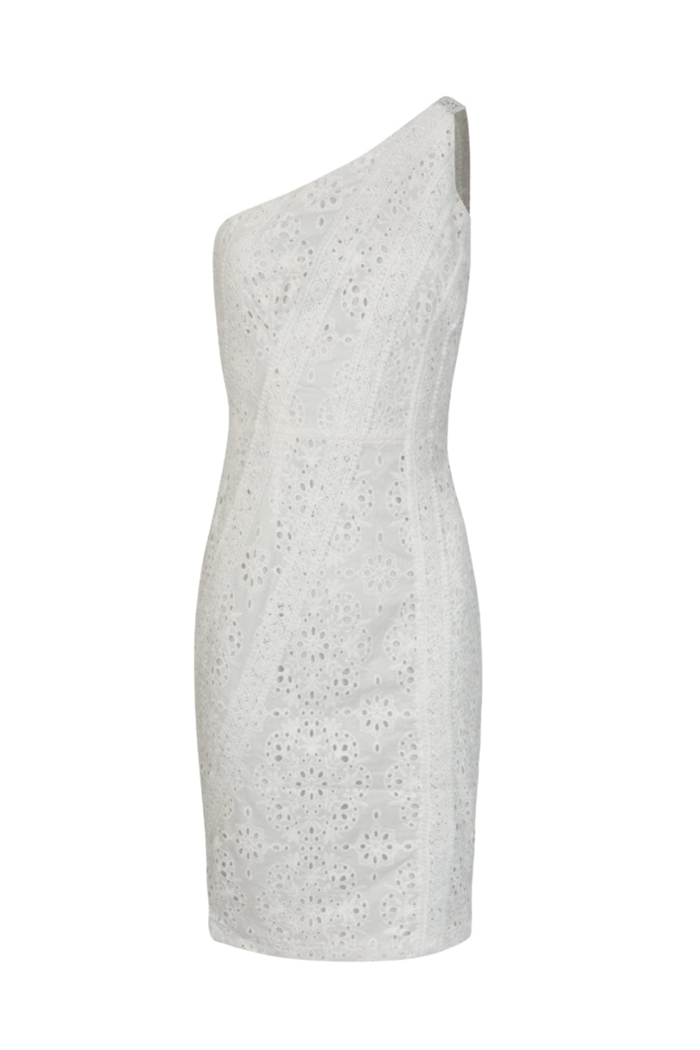 Access - Vestido Curto Um Ombro Laise Off White