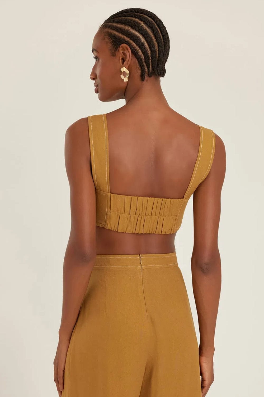 Lenny Niemeyer - Top Pesponto Contrastante Ambar/Ocre