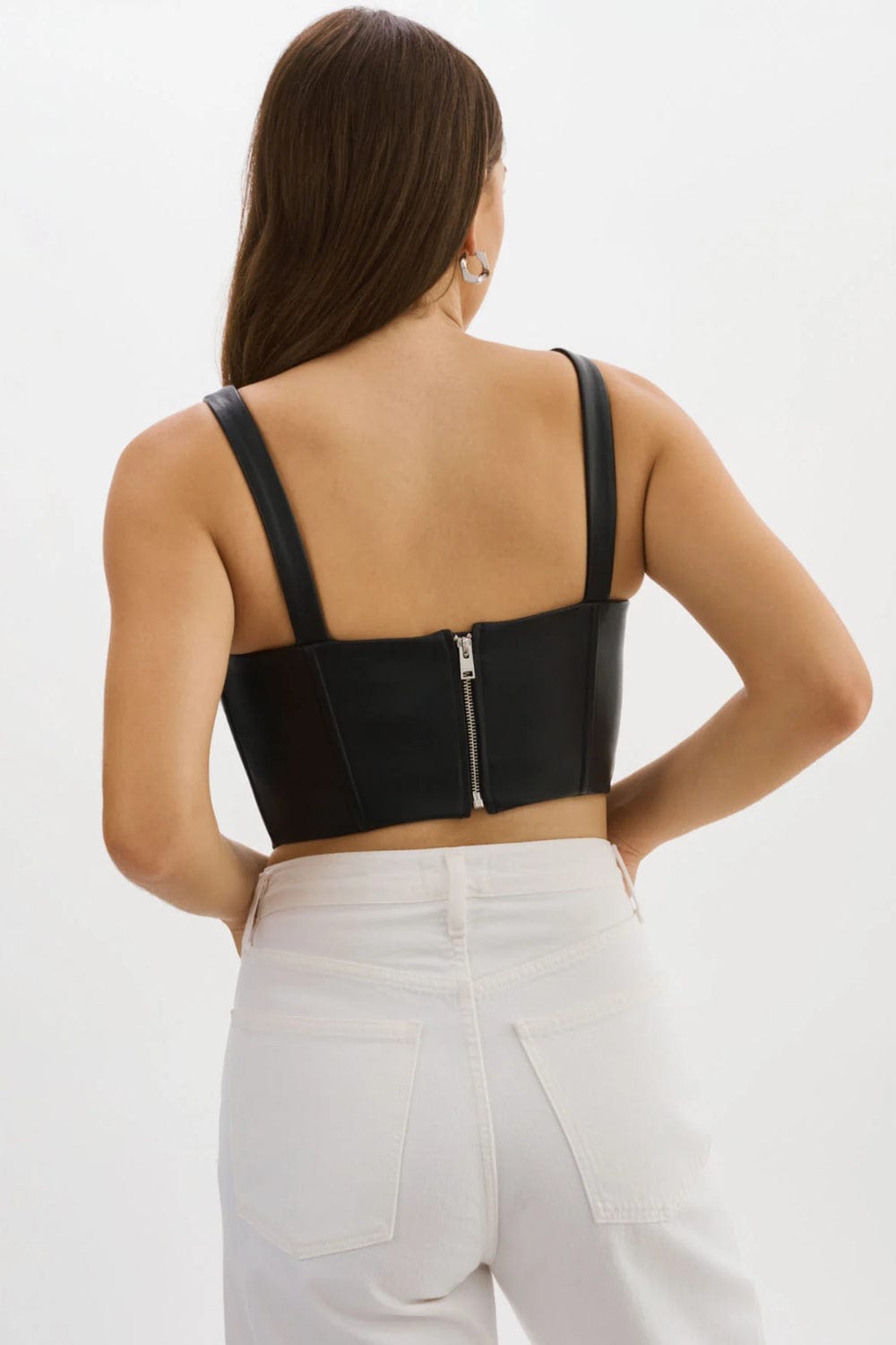 Lamarque - Blusa Cropped Couro Tabia Preto