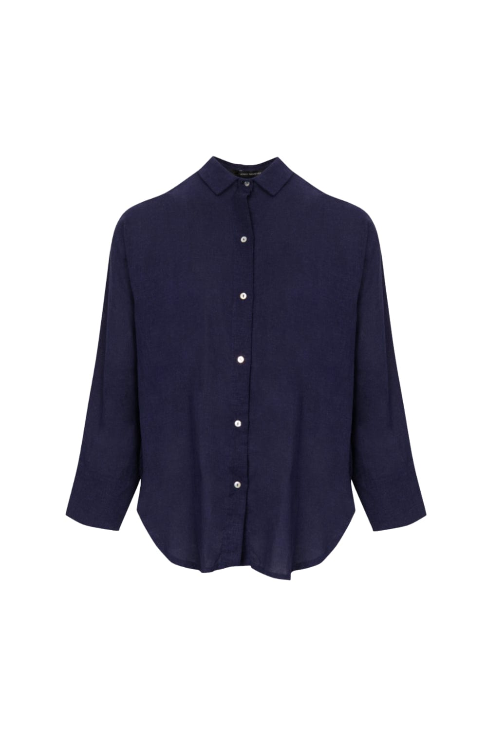 Lenny Niemeyer - Camisa Manga Longa Viscolinho Confort Azul Marinho Mare