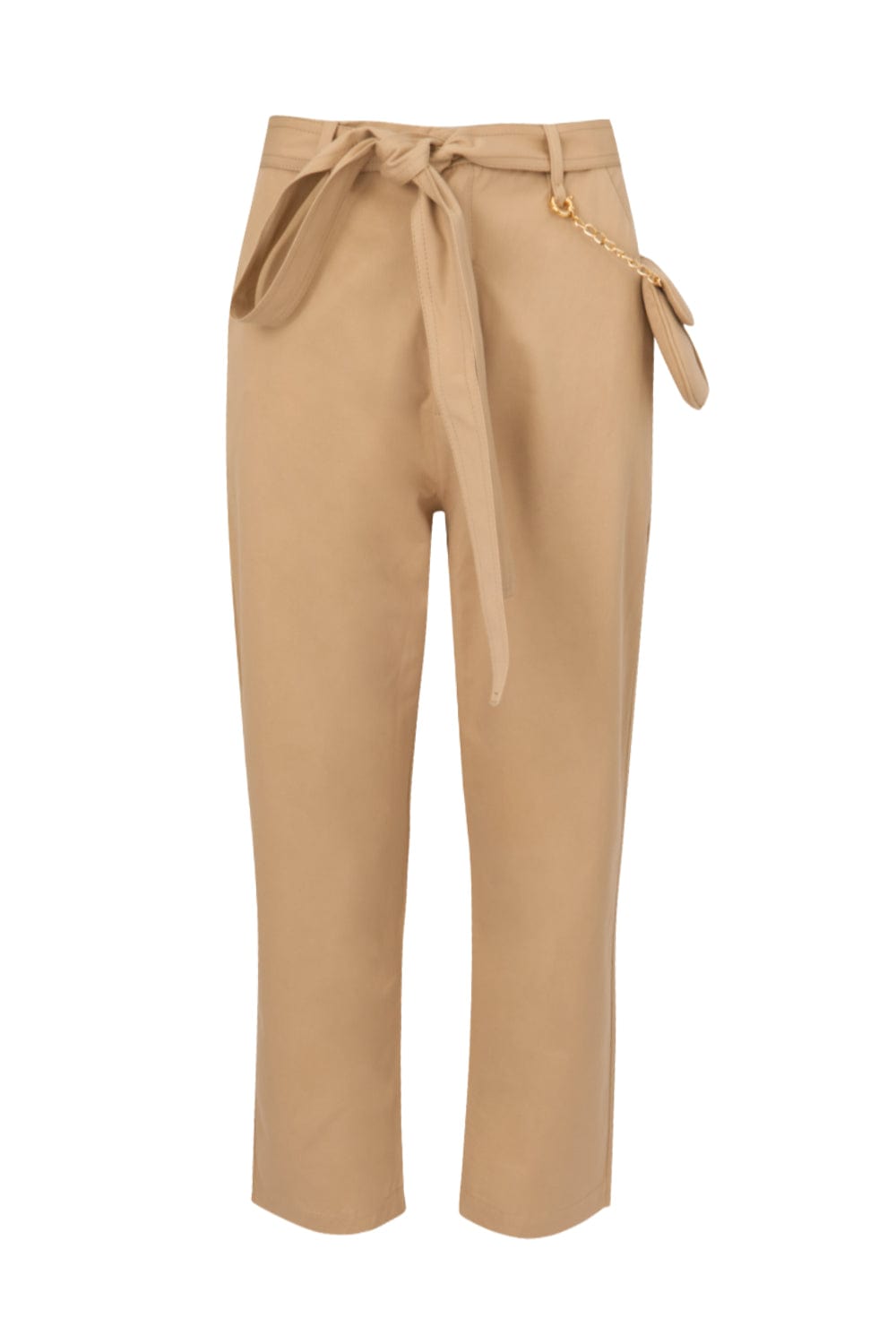 Coven - Calça Algodão Premium Bolsa Corrente Bege