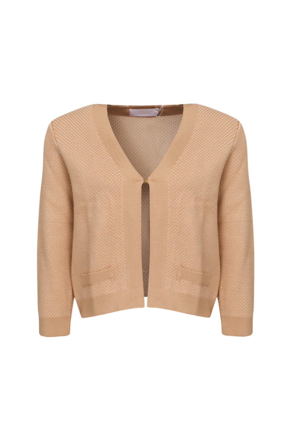 Viviane Furrier - Casaqueto em Tricot Poá Bege