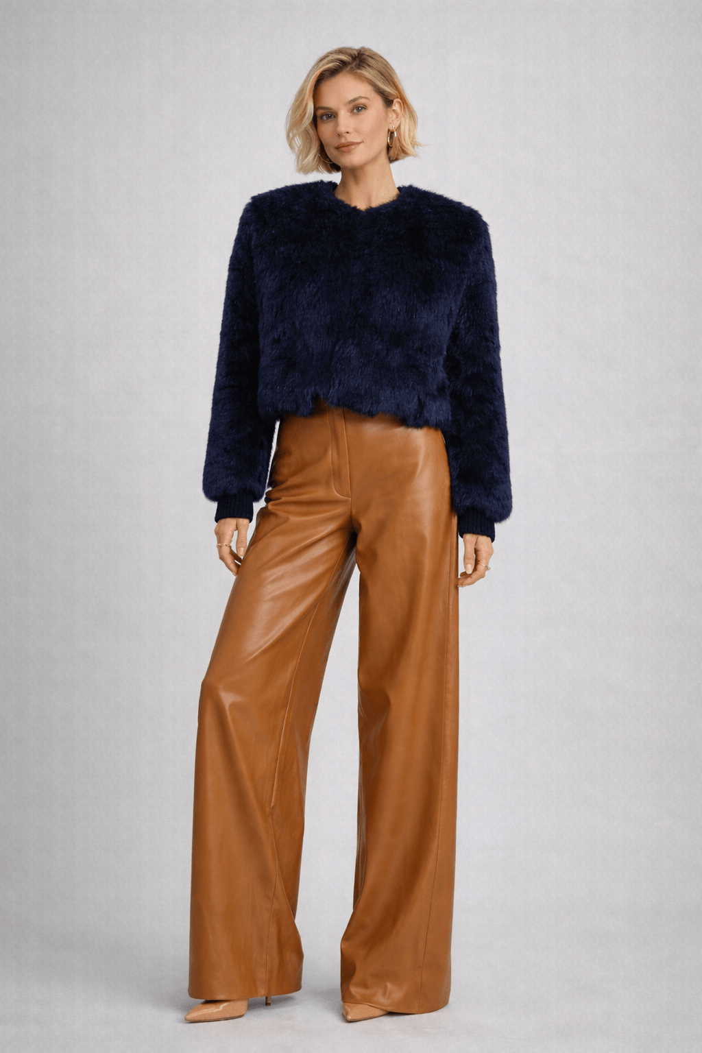 Viviane Furrier - Casaco Sintético Azul Marinho