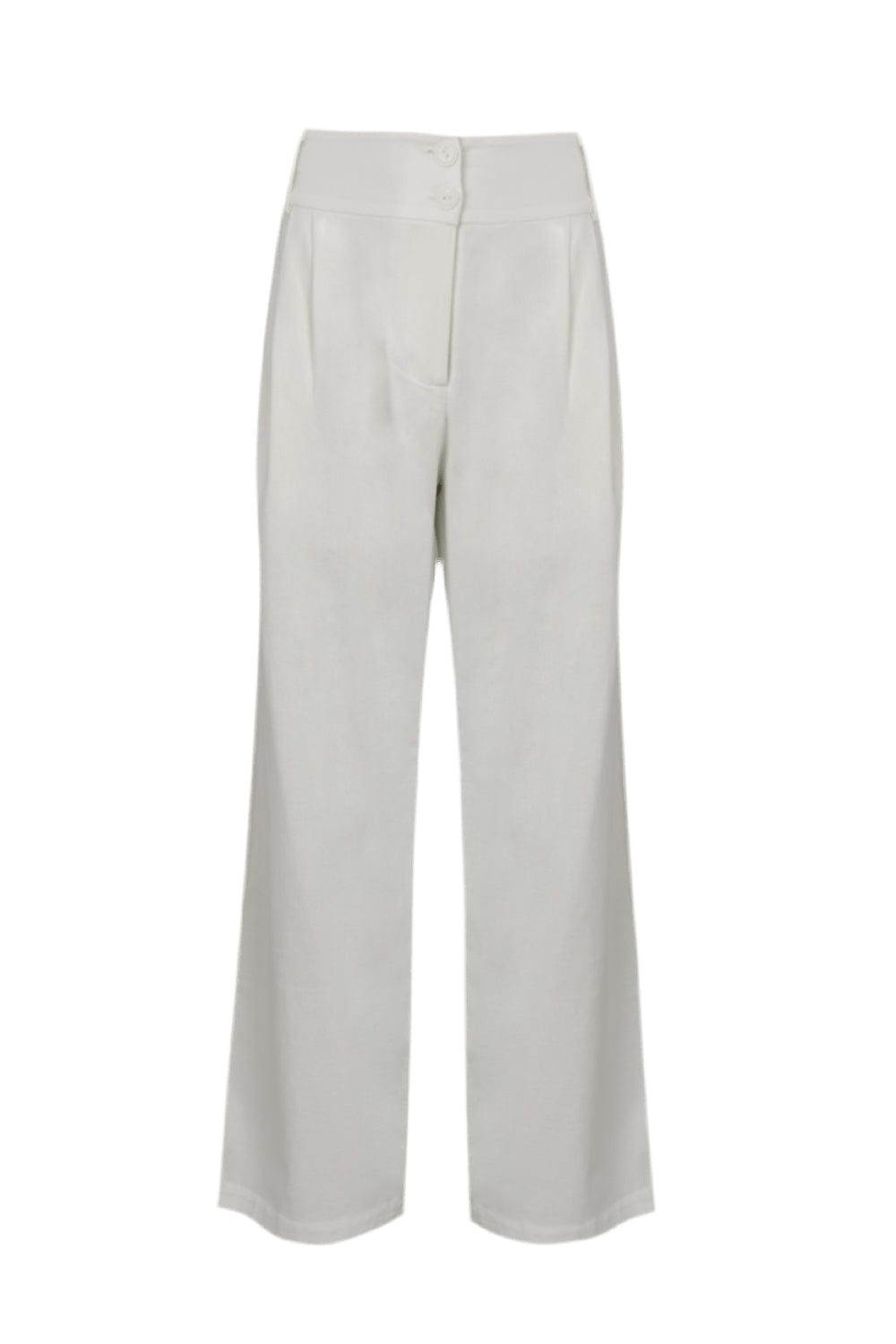 MOB - Calça Pantalona Cós Largo Viscolinho Off White