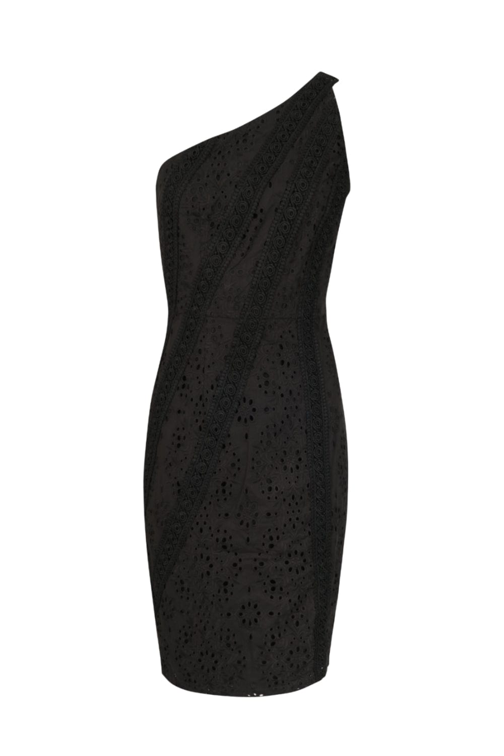 Access - Vestido Curto Um Ombro Laise Preto