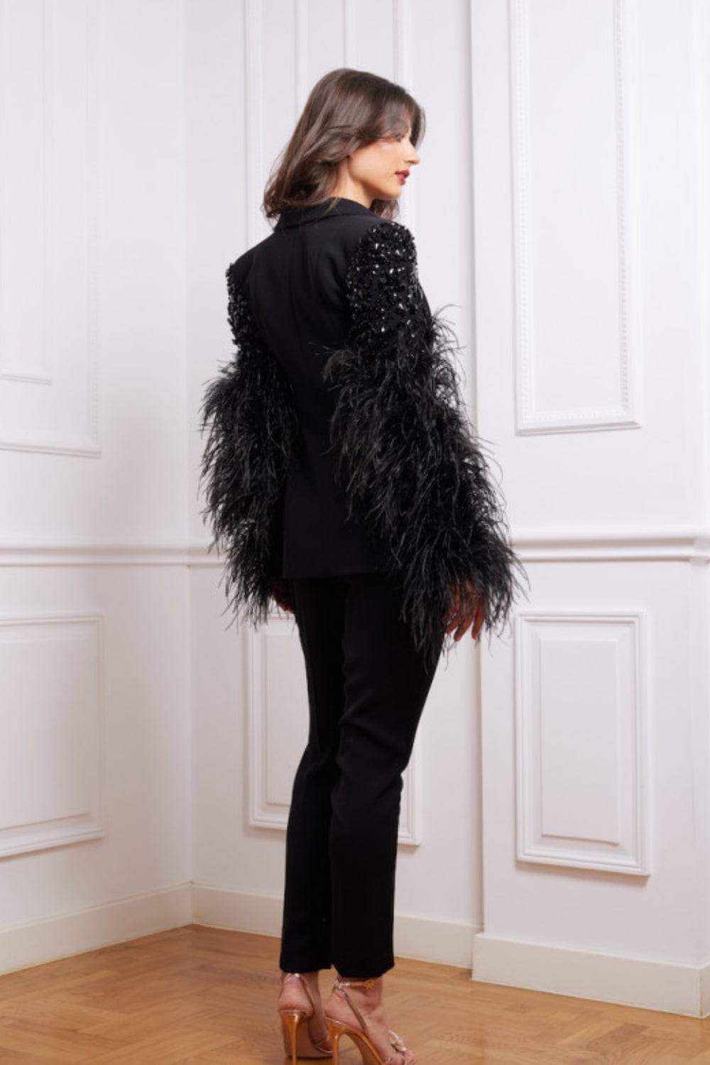 M Marquise -  Blazer de Crepe Italiano Adelina Preto