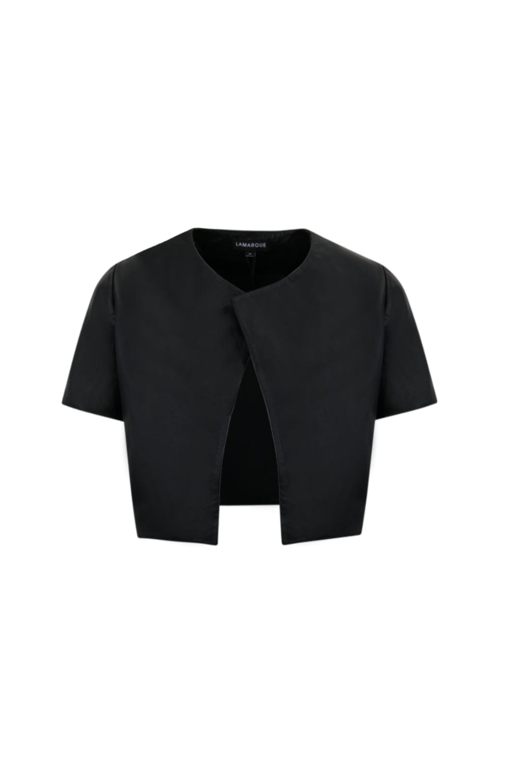 Lamarque - Jaqueta Manga Curta Couro Daria Preto