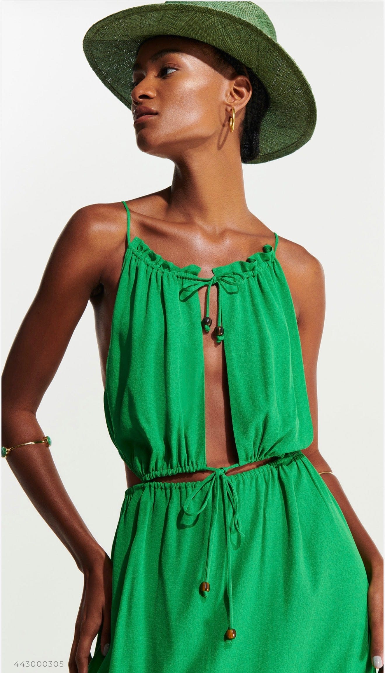 L'Cecci - Vestido Longo em Viscose Verde