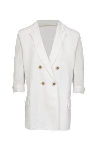 L'Cecci - Blazer Manga 3/4 Viscolinho Off White