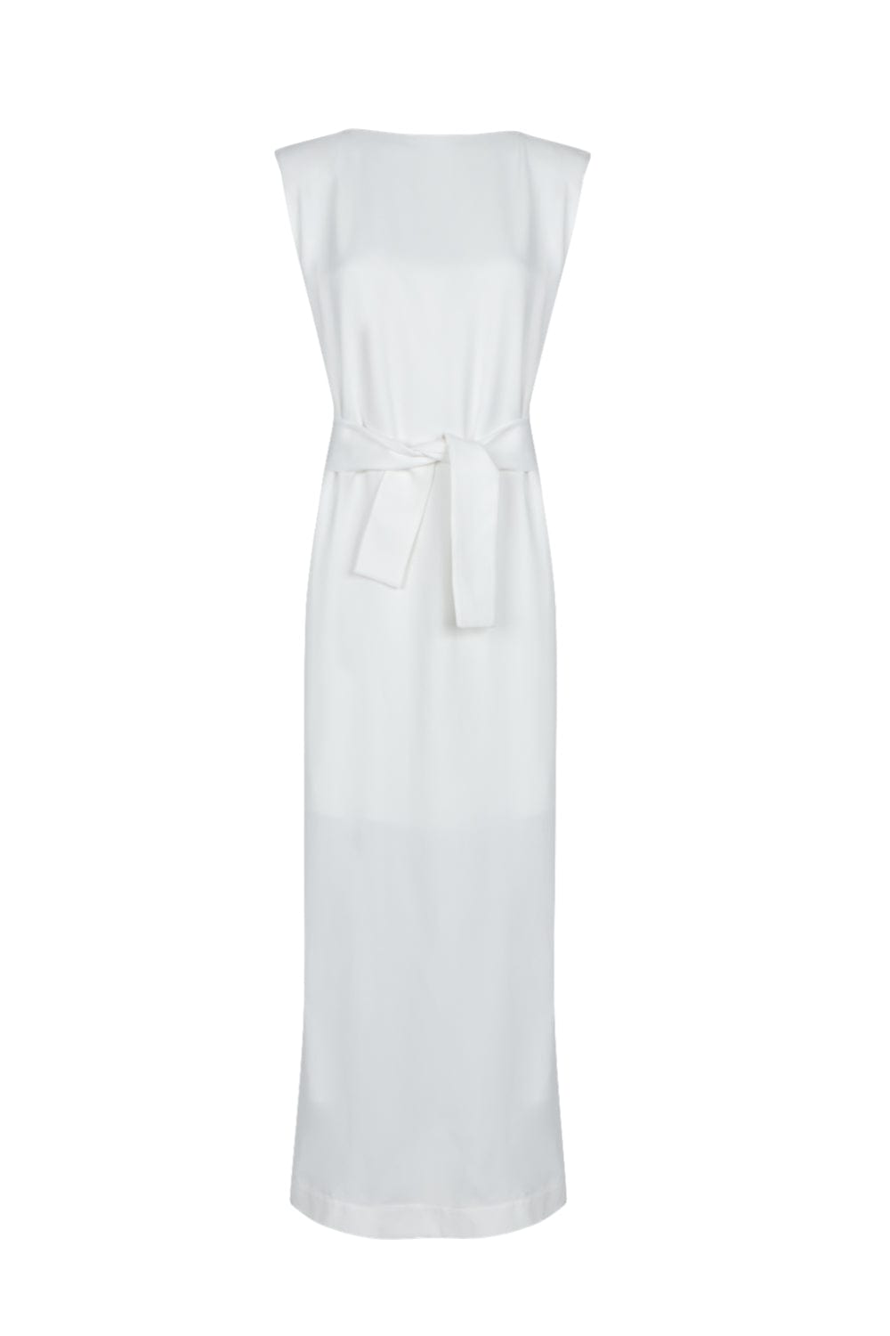 Glória Coelho -  Vestido Longo com Ombreiras Isabella Fiorentino Off White