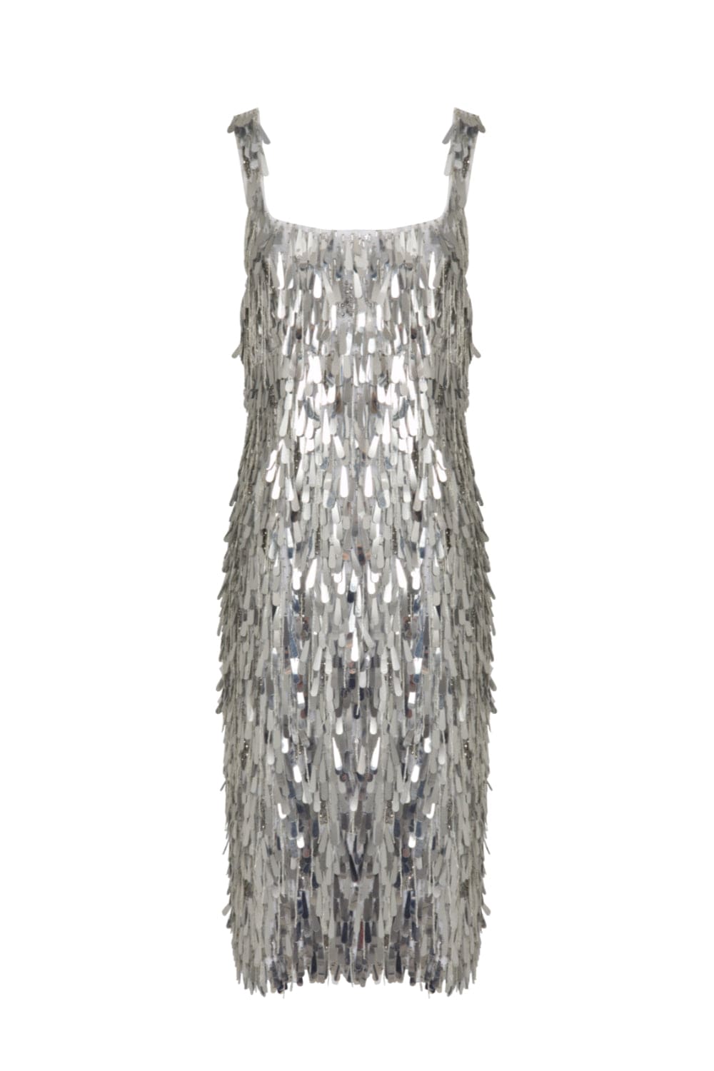 Ilta - Vestido Midi Alça Paetês Emika Prata