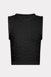 Coven -  Blusa sem Manga Tricot Cordas Tridimensionais Preto