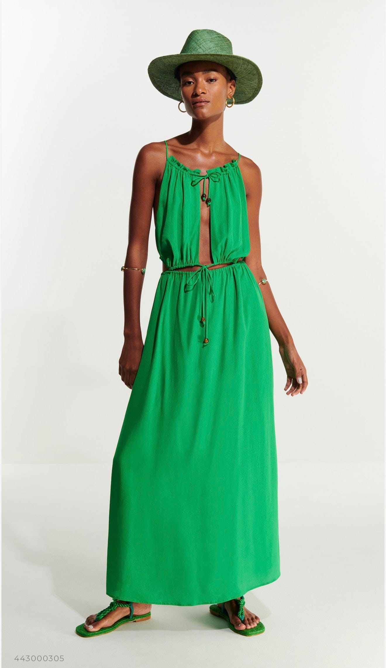 L'Cecci - Vestido Longo em Viscose Verde