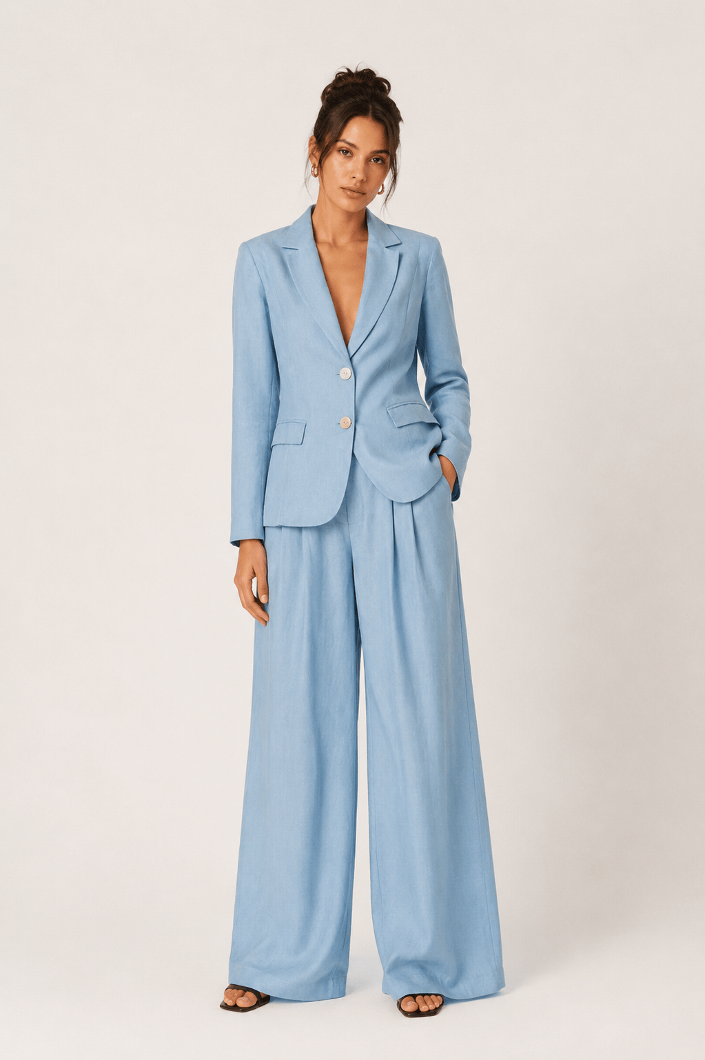 L'Cecci - Blazer Viscolinho Azul Claro