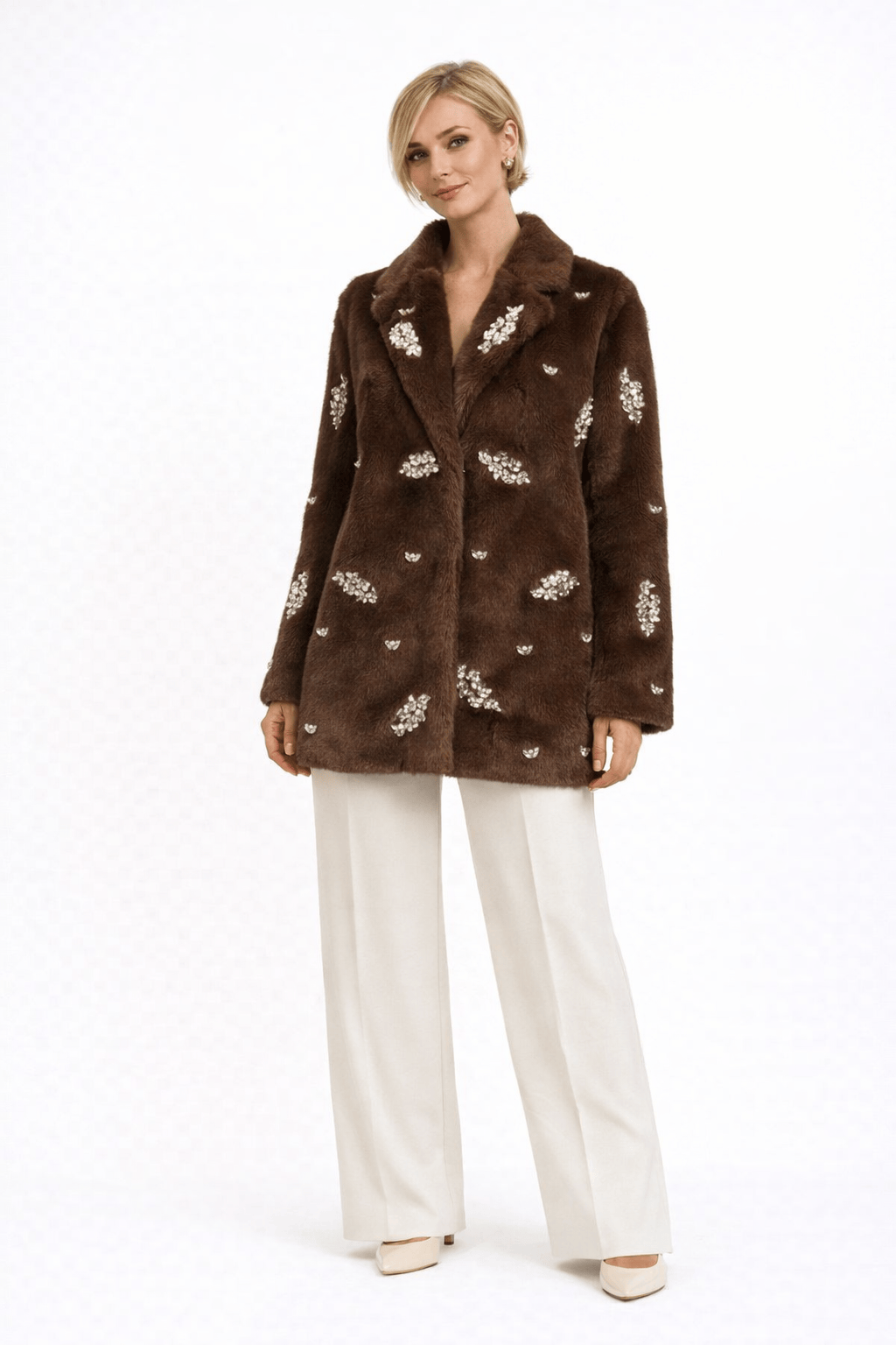 Madre Reina - Sobretudo 3/4 com Aplicação de Cristais