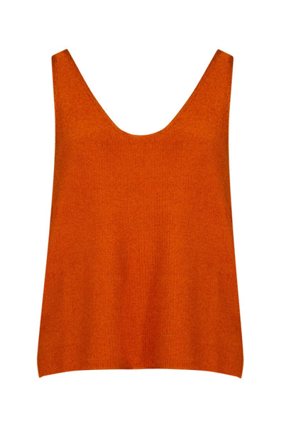 Viviane Furrier - Blusa Alça em Tricot Piquet Terracota