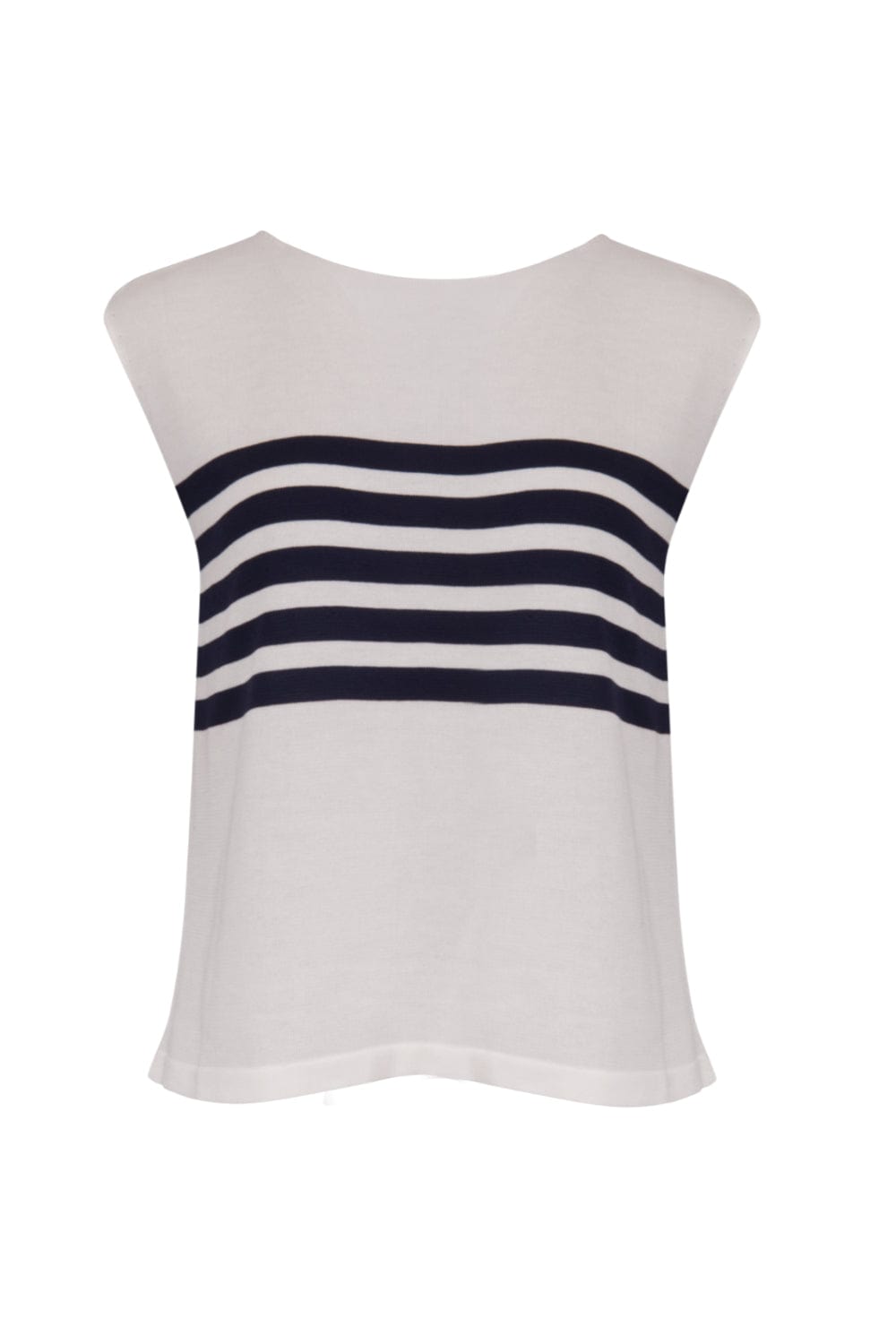 Viviane Furrier - Blusa sem Mangas Listrada com Tricot