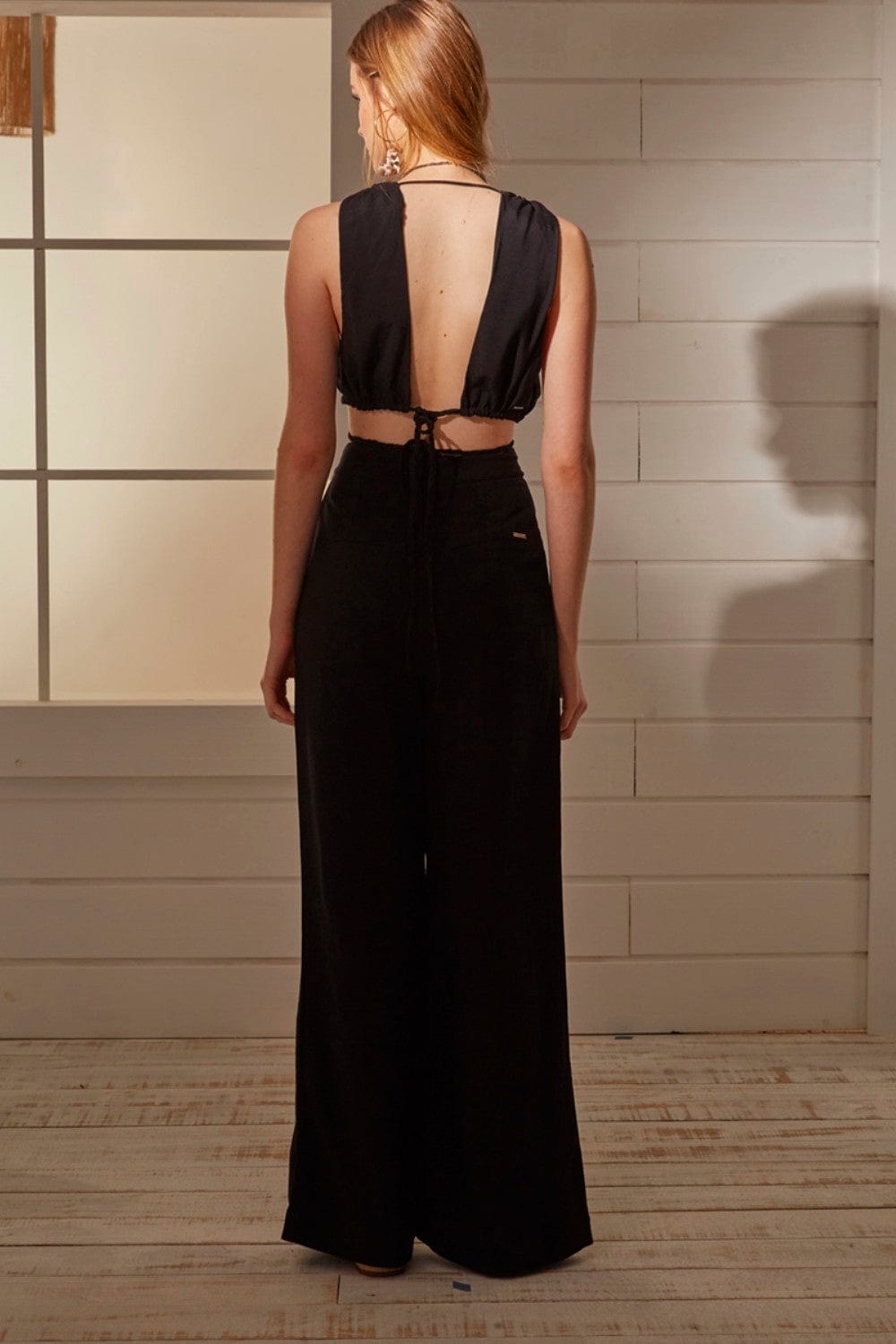 L'Cecci -  Calça Viscolinho Pantalona Preto