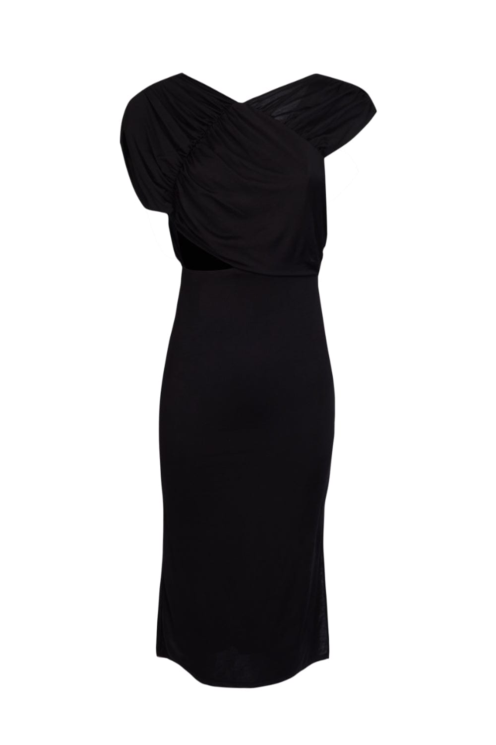 L'Cecci - Vestido Midi Assimétrico Preto