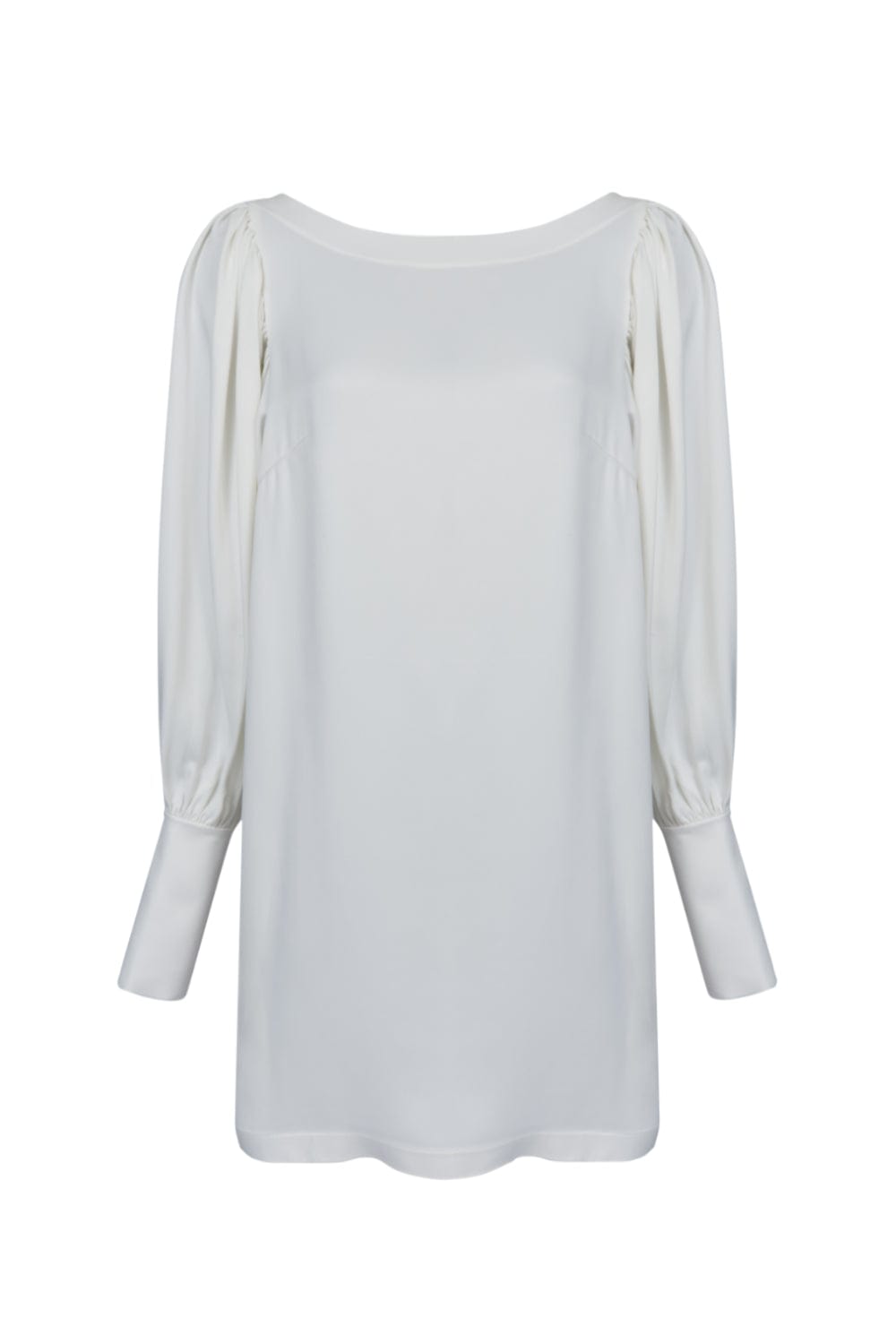 Glória Coelho - Vestido Curto Manga Longa Off White