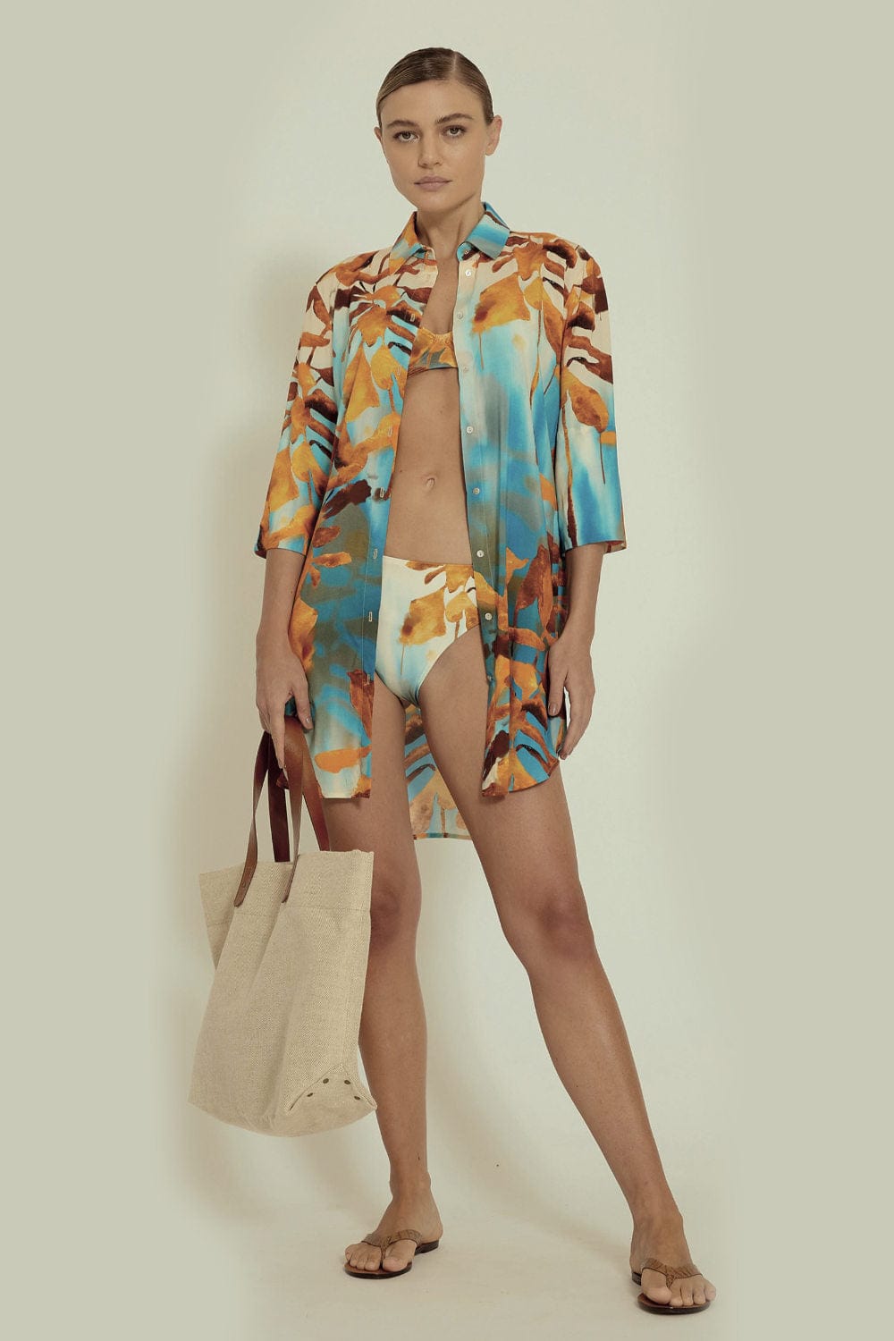 Lenny Niemeyer - Vestido Chemisier Curto Básico Nori