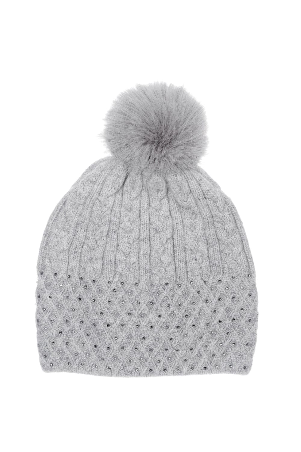 Alex Max - Gorro de Lã com Aplicação e Pompom Cinza