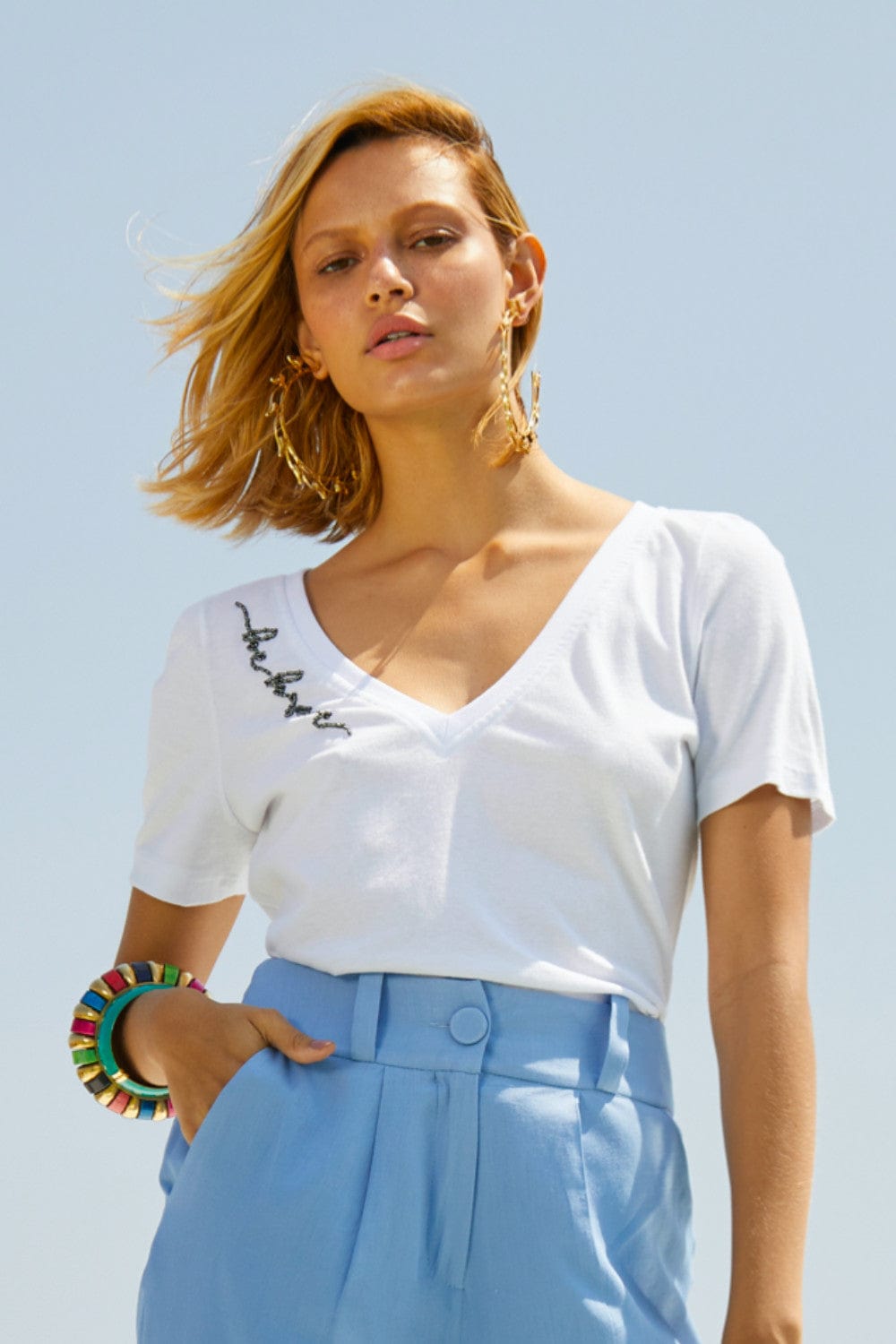 Romaria - Blusa Manga Curta Bordada