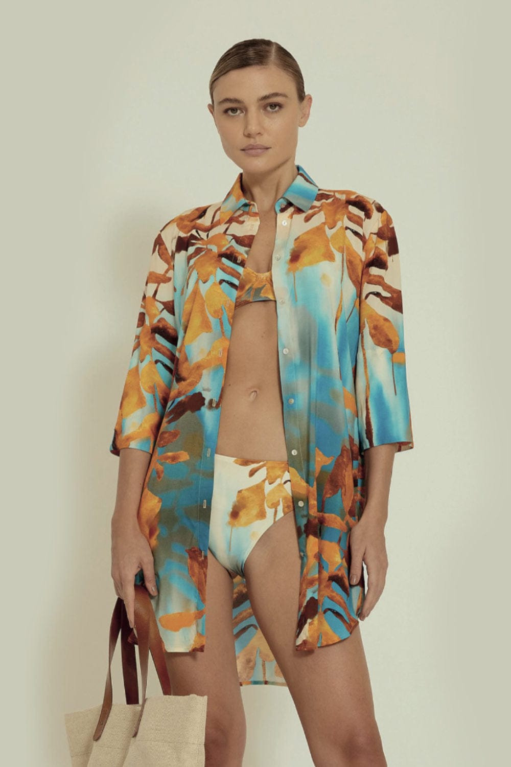 Lenny Niemeyer - Vestido Chemisier Curto Básico Nori