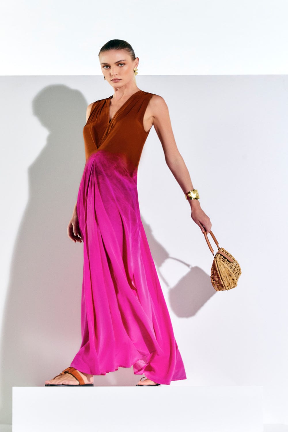 Lenny Niemeyer - Vestido Longo Seda com Prega Central Holi