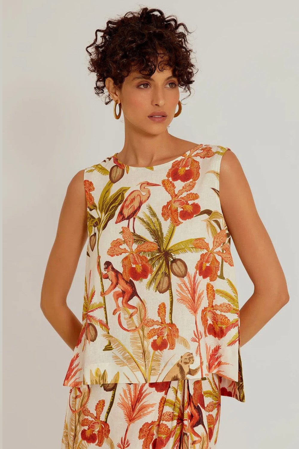 Lenny Niemeyer - Blusa sem Manga Fendas Viscolinho Ubud