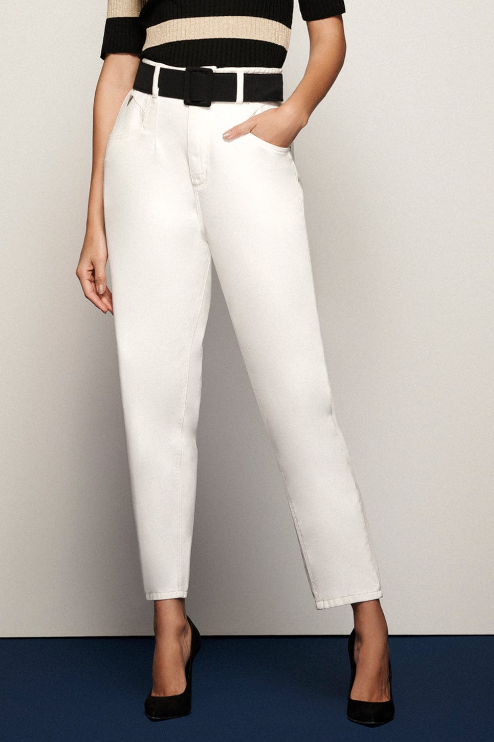 Cholet -  Calça Soltinha de Sarja S/Cós Off White