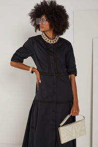 Spell - Vestido Longo Manga 3/4 Preto