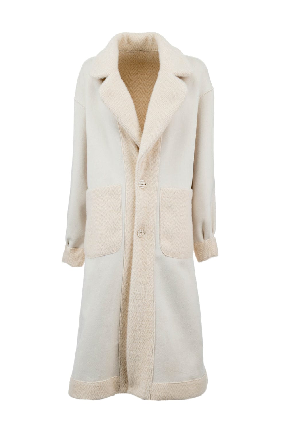 Alex Max  - Casaco 7/8 Bege Dupla Face