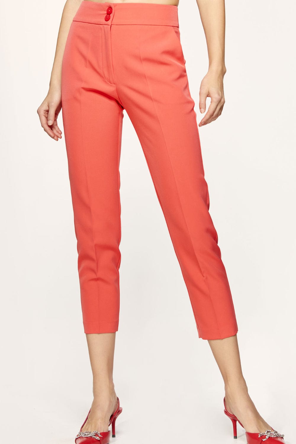 Access - Calça Alfaiataria Cintura Alta Coral