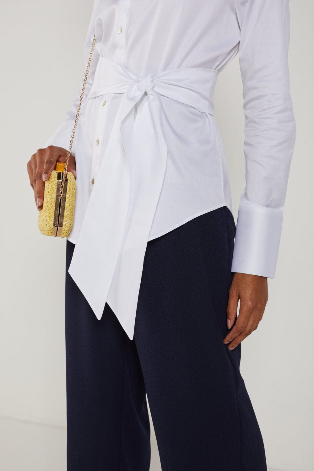 AndTate - Camisa Manga Longa com Faixa Branco