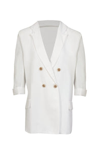 L'Cecci - Blazer Manga 3/4 Viscolinho Off White