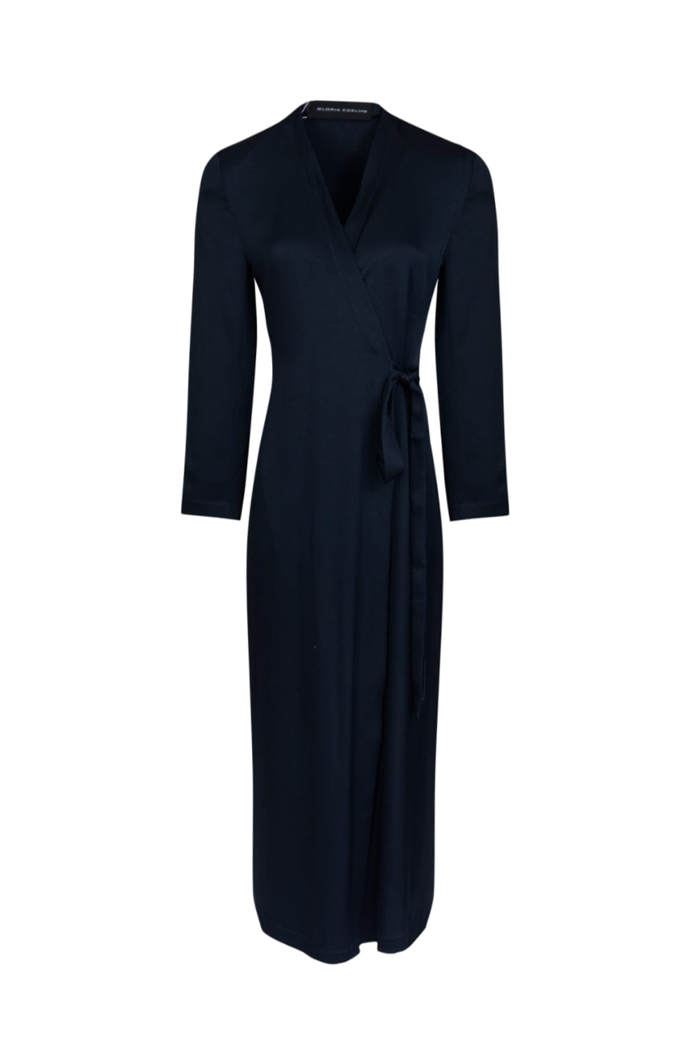 Glória Coelho - Vestido Longo Cachecouer de Crepe Azul Marinho