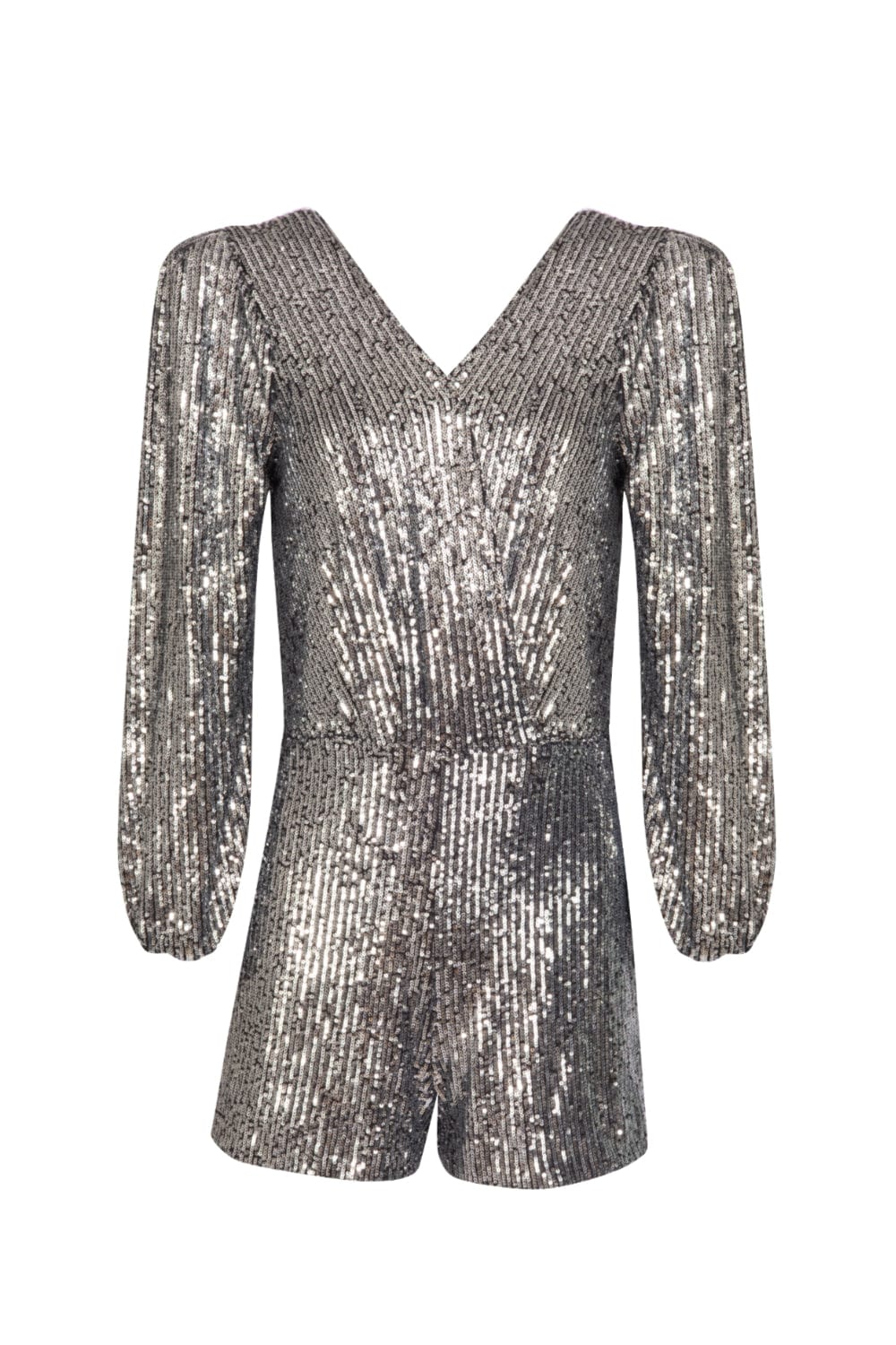 Canal - Macaquinho Paetê Manga Bufante Prata