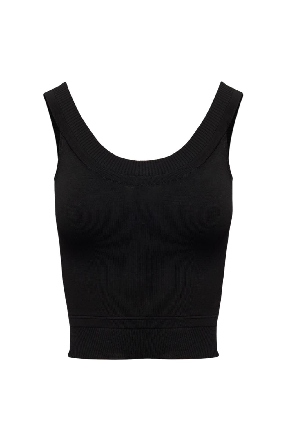 Viviane furrier - Blusa Cropped em Tricot com Barra Larga Preto