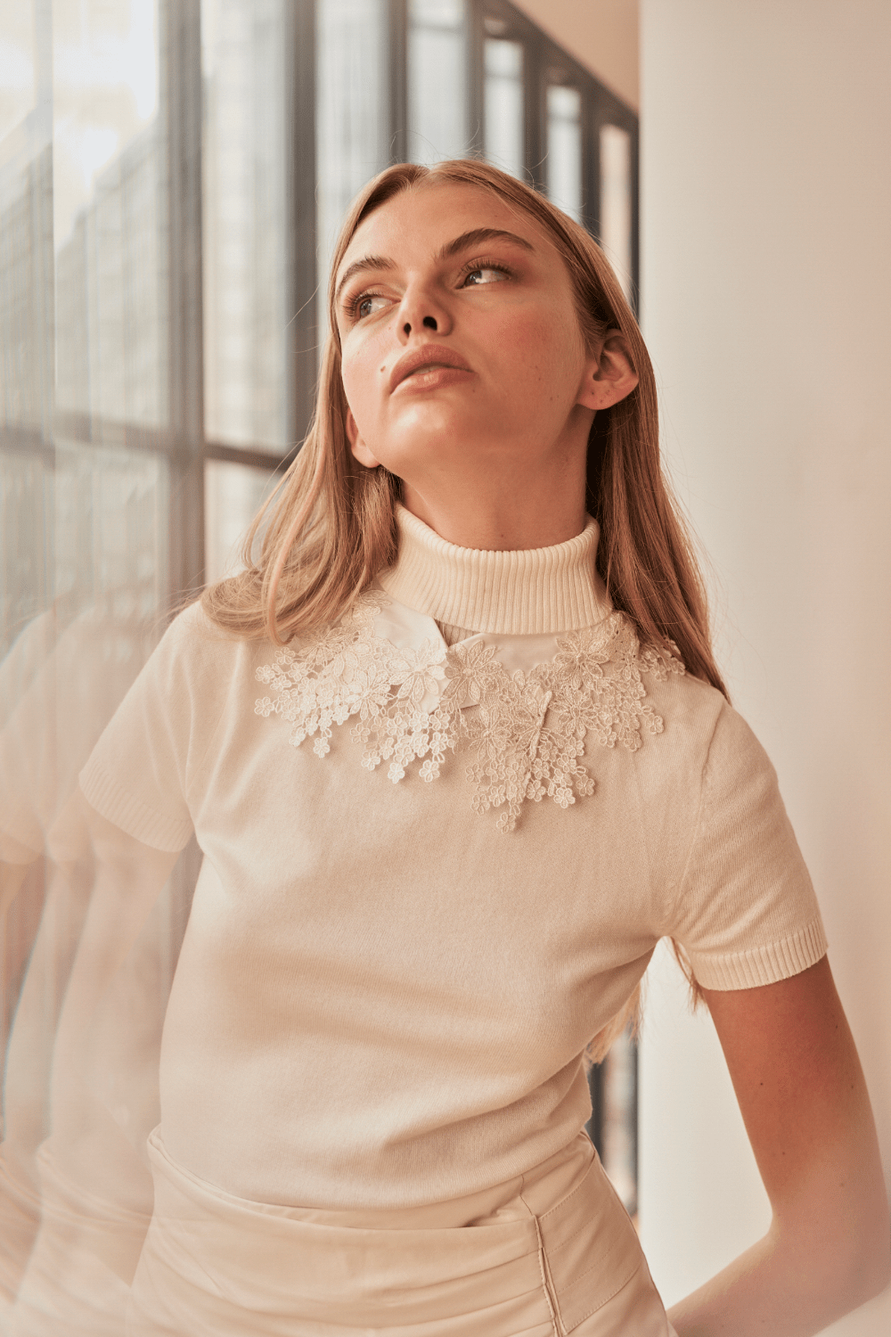 Spell - Blusa Manga Curta Gola Alta