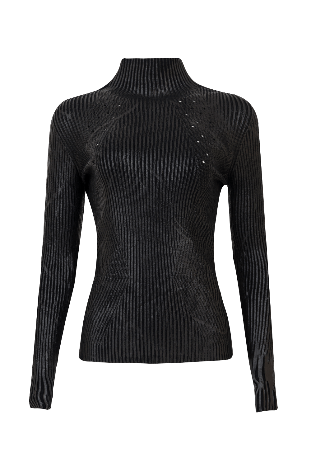 Oblique Creation - Blusa Manga Longa Gola Alta Dupla Face - 2 em 1