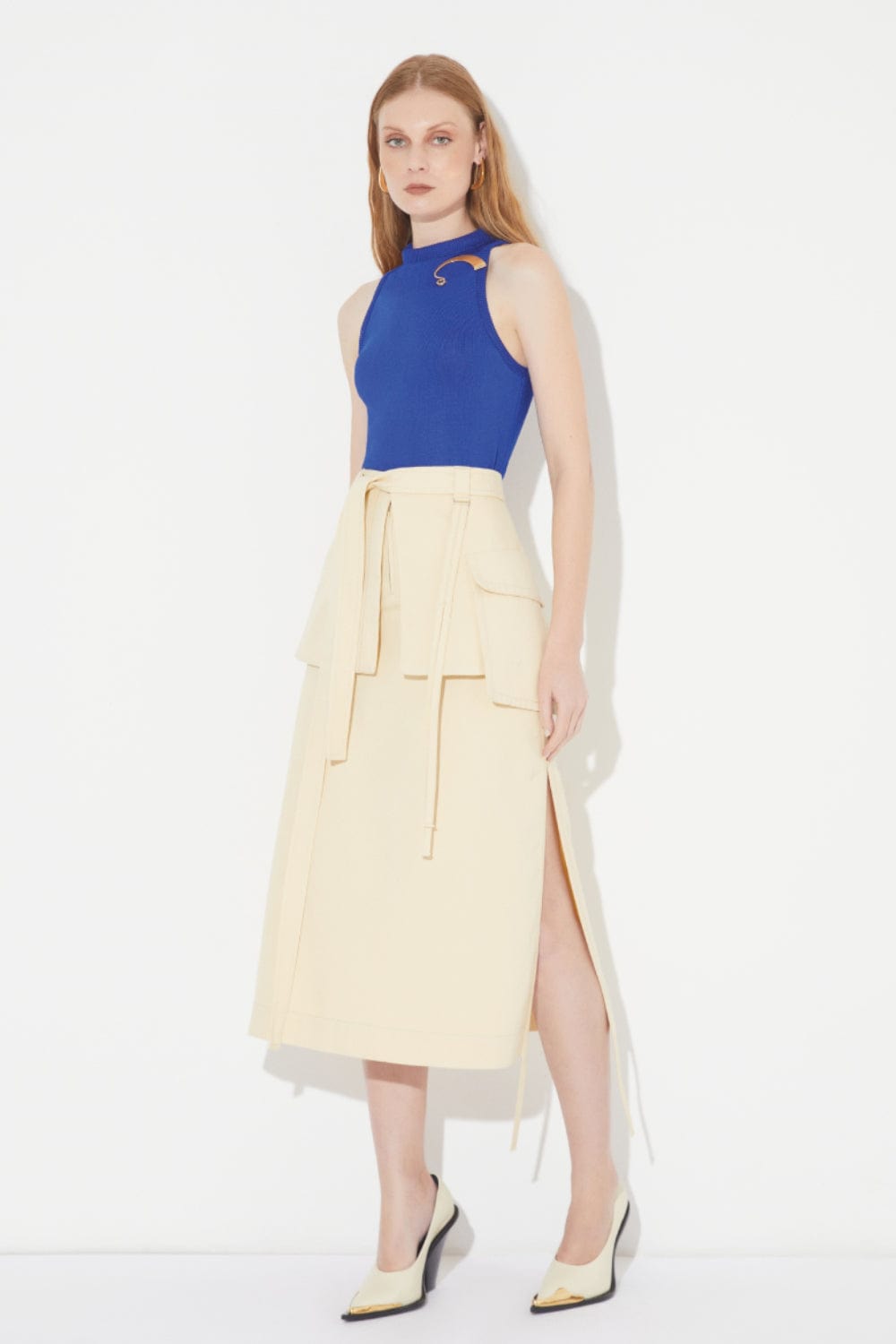 Coven - Blusa sem Manga Tricot Pillow Azul