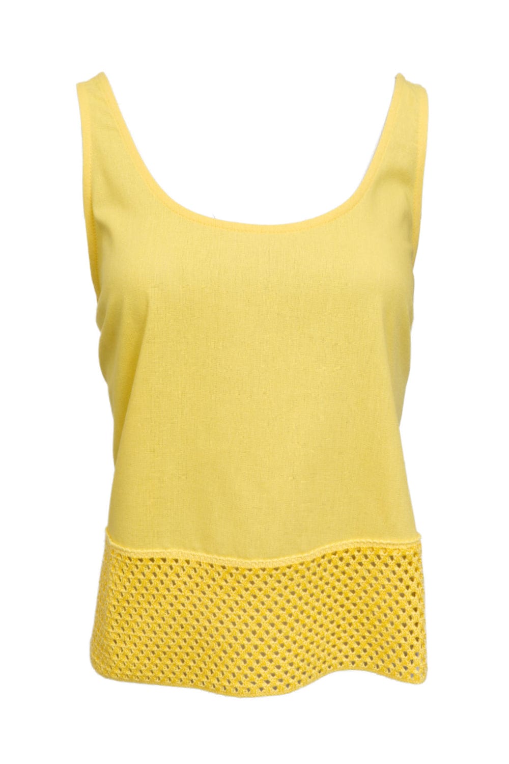 Viviane Furrier -  Blusa sem Manga com Crochet Amarelo