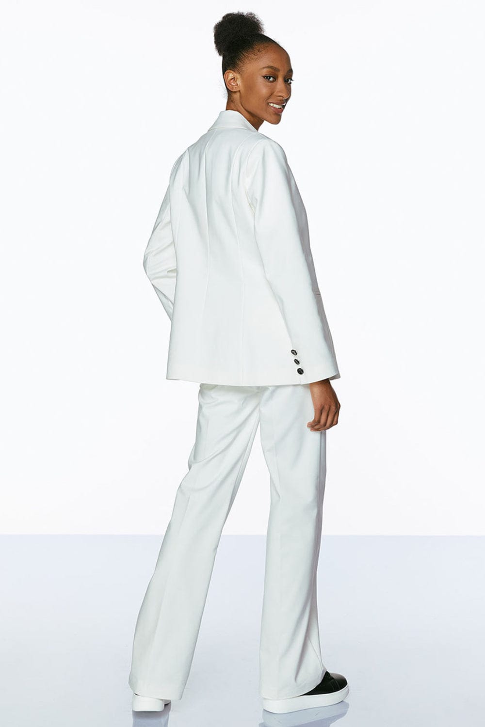 Access - Calça de Perna Larga Cinto com Corrente Off White