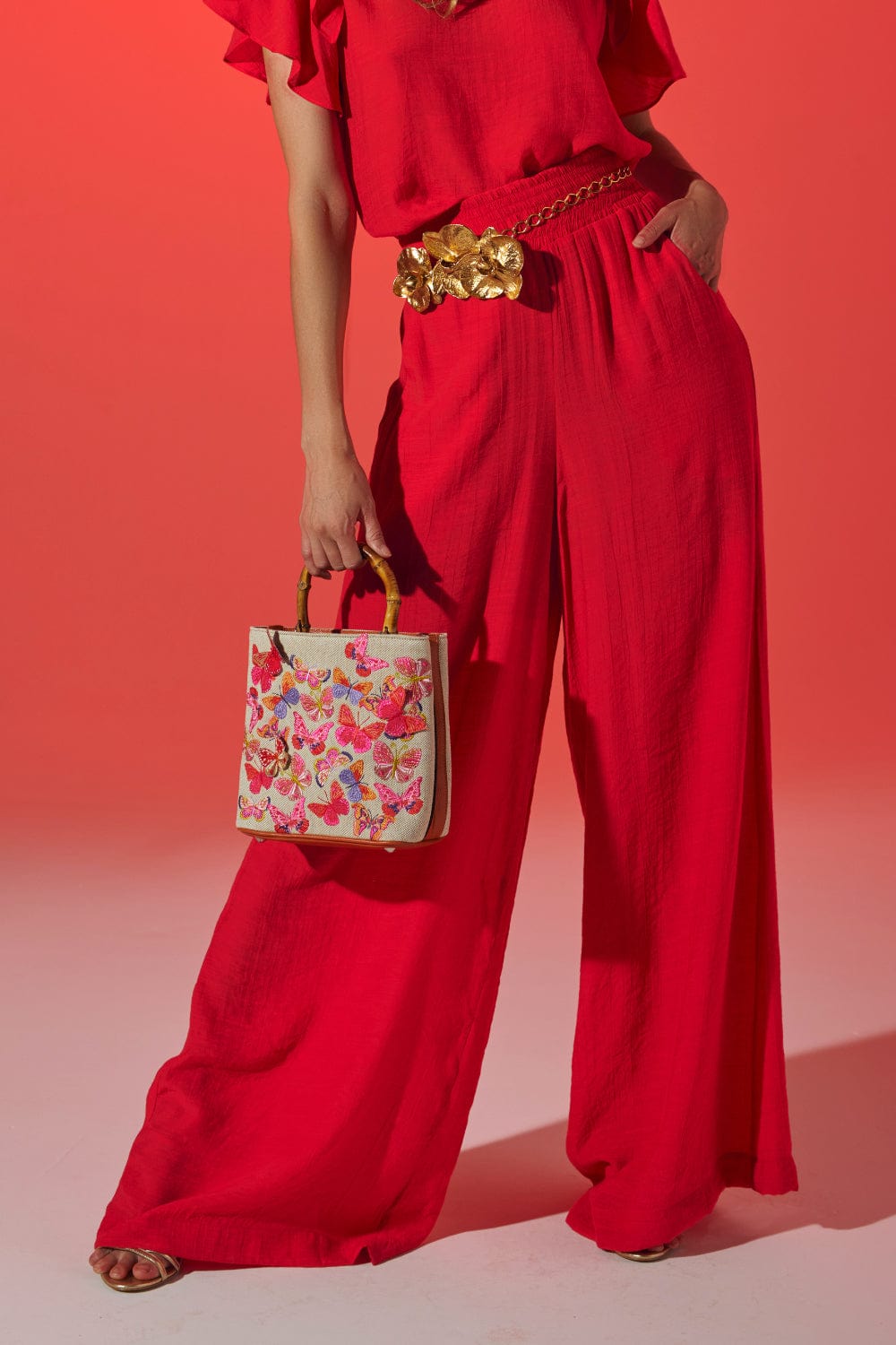 Romaria - Calça Pantalona Elástico na Cintura