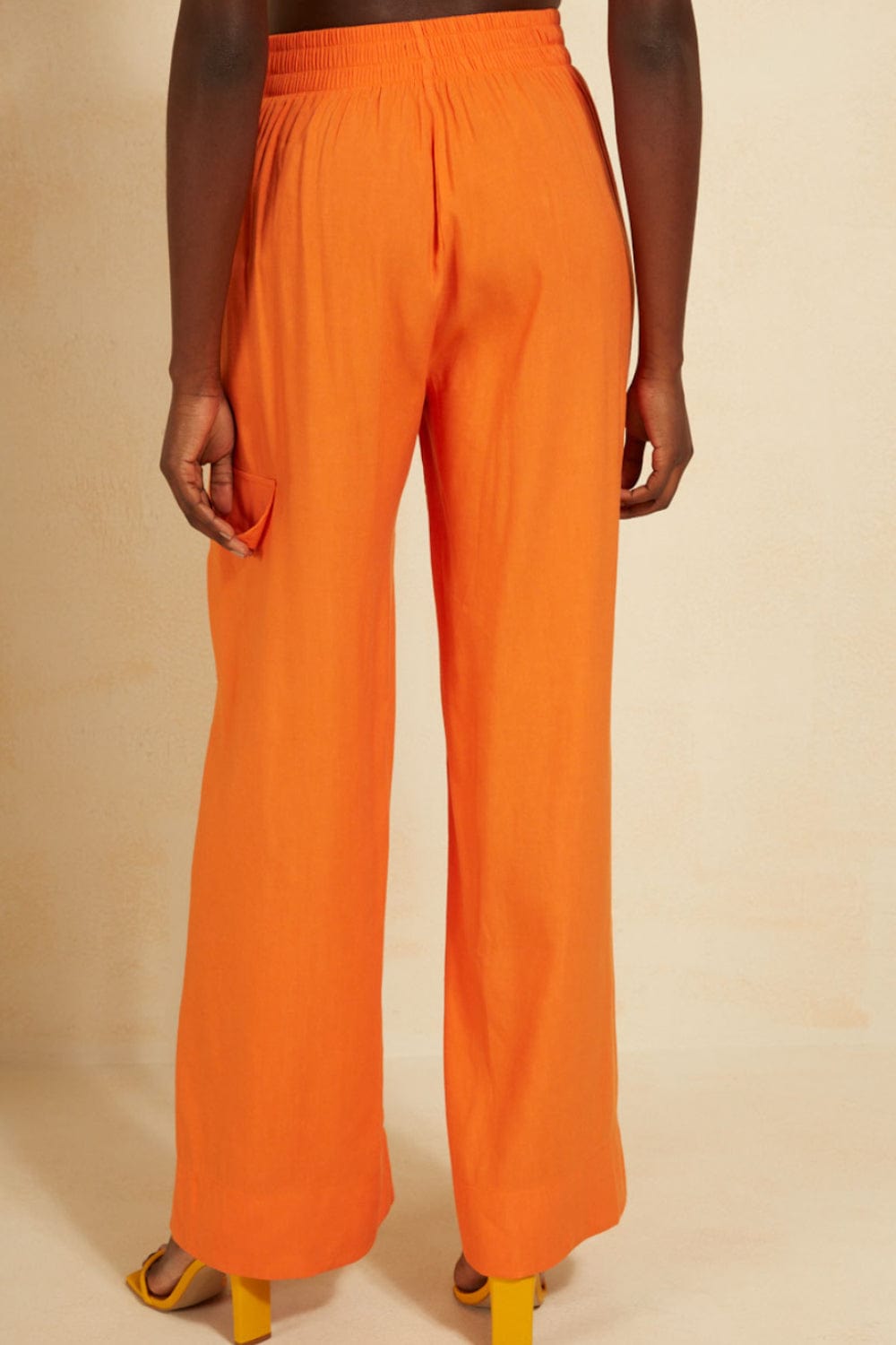 L'Cecci - Calça Reta Alfaiataria Laranja